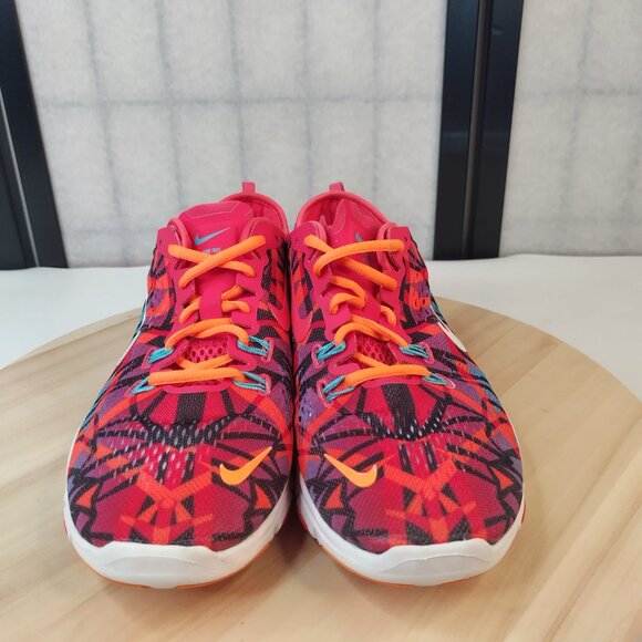 Nike Free 5.0 TR Fit 4 Print Shoes Geranium Orange Purple Teal Women US 8.5 - Picture 5 of 15